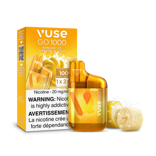 F1-SensoryVisual-1K-BananaIce-pack.png Banana Ice Vuse GO 1000 - Disposable Vape