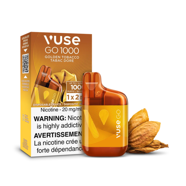 F1-SensoryVisual-1K-GoldenTobacco-pack.png Golden Tobacco Vuse GO 1000 - Disposable Vape