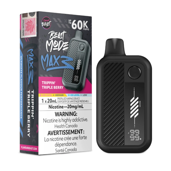 FlavourBeast_BeastModeMAX3_MAY2026-RENDER-FAM-EXS_20mg-TrippinTripleBerry_3bab9258-ffe8-42f8-96b6-9af06bcd99e9.png Trippin' Triple Berry Flavour Beast Mode Max 3 - Disposable Vape 60K