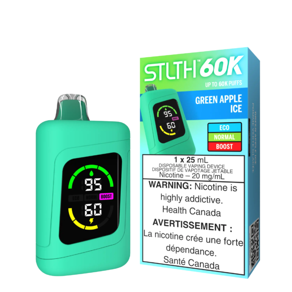 STLTH60K-DEVICE_KITPACKAGE-GREENAPPLEICE.png Green Apple Ice Stlth 60K - Disposable Vape