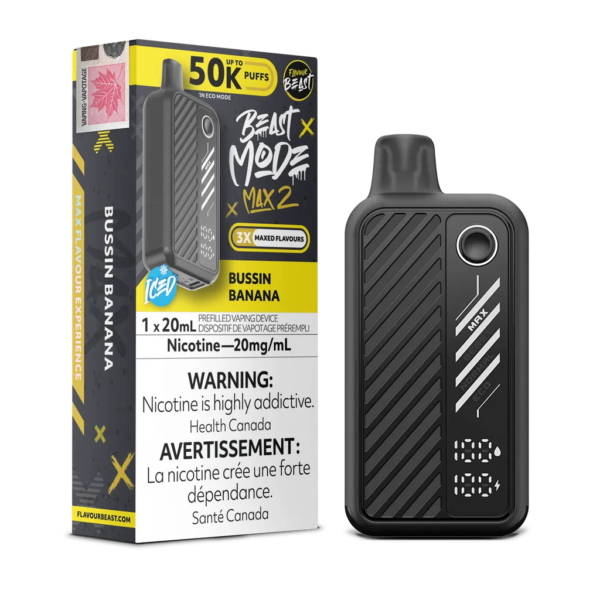 g3Xj2XnA.png Bussin Banana Iced Flavour Beast Mode Max 2 - Disposable 50K